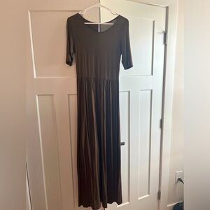 Azules, 3/4 sleeve, hunter green, medium, maxi dress